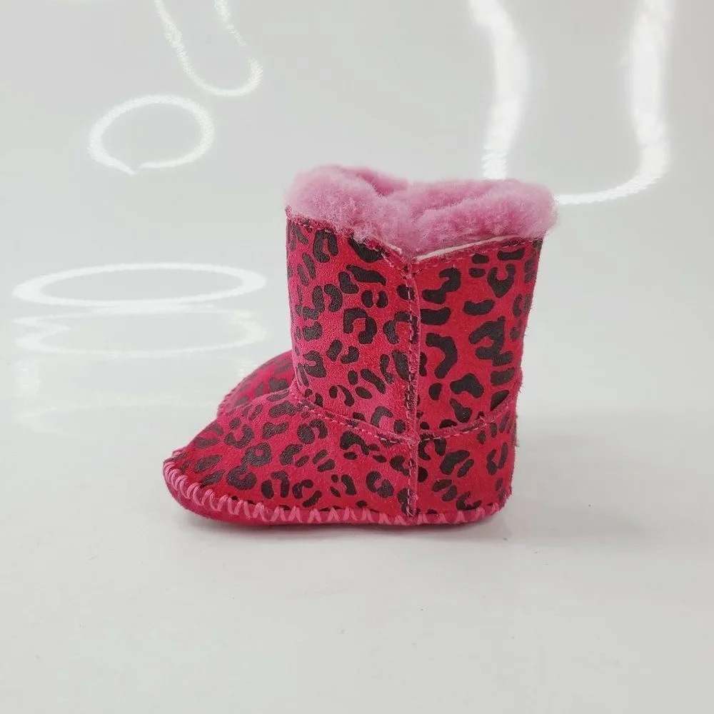 UGG Toddler Pink Infant Cassie Pink Leopard Print Casual‎ Winter Boots Size 0/1